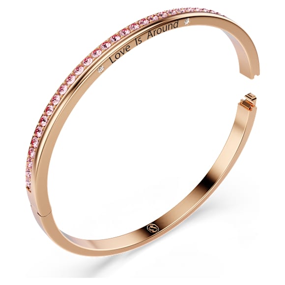 Connexus bangle, Round cut, `Love is around`, Pink, Rose